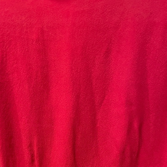 Red silk button down shirt - Picture 3 of 4